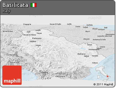 Silver Style Panoramic Map of Basilicata