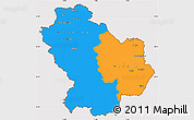 Political Simple Map of Basilicata, cropped outside