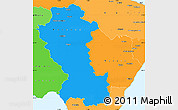 Political Simple Map of Basilicata, political shades outside