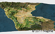 Satellite Panoramic Map of Cosenza, darken
