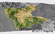 Satellite Panoramic Map of Cosenza, desaturated