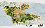 Satellite Panoramic Map of Cosenza, lighten