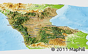 Satellite Panoramic Map of Cosenza, physical outside