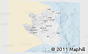 Classic Style 3D Map of Crotone, single color outside
