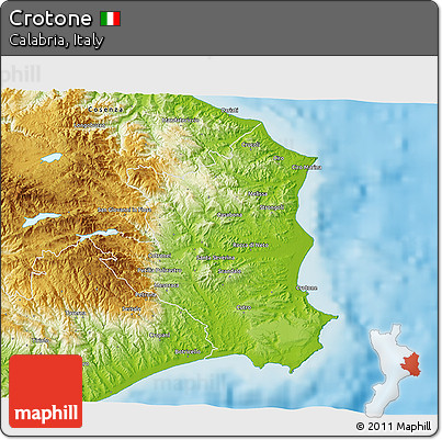 Physical 3D Map of Crotone