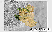 Satellite 3D Map of Crotone, lighten, desaturated