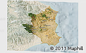 Satellite 3D Map of Crotone, lighten