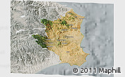 Satellite 3D Map of Crotone, lighten, semi-desaturated