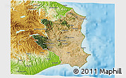 Satellite 3D Map of Crotone, physical outside