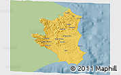 Savanna Style 3D Map of Crotone, single color outside