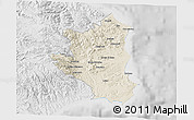 Shaded Relief 3D Map of Crotone, lighten, desaturated