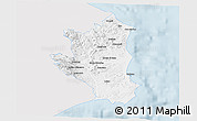 Silver Style 3D Map of Crotone, single color outside