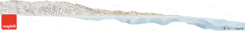Shaded Relief Horizon Map of Crotone, lighten