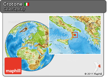 Physical Location Map of Crotone