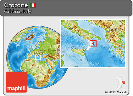 Physical Location Map of Crotone, highlighted parent region