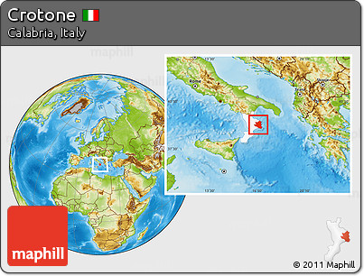 Physical Location Map of Crotone, highlighted parent region