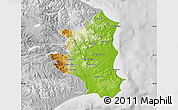 Physical Map of Crotone, lighten, desaturated