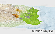 Physical Panoramic Map of Crotone, lighten