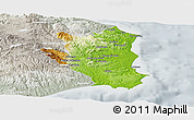 Physical Panoramic Map of Crotone, lighten, semi-desaturated