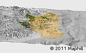Satellite Panoramic Map of Crotone, lighten, desaturated