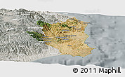 Satellite Panoramic Map of Crotone, lighten, semi-desaturated