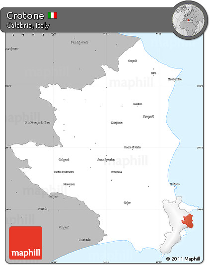 Gray Simple Map of Crotone