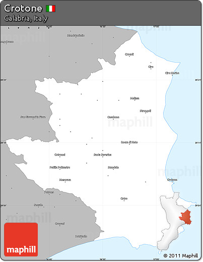 Gray Simple Map of Crotone