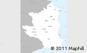Gray Simple Map of Crotone, single color outside
