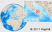 Shaded Relief Location Map of Benevento