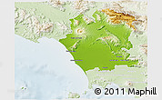 Physical 3D Map of Caserta, lighten