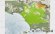 Physical 3D Map of Caserta, semi-desaturated