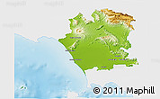 Physical 3D Map of Caserta, single color outside