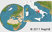 Satellite Location Map of Caserta, highlighted country