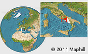 Satellite Location Map of Caserta, highlighted parent region