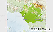 Physical Map of Caserta, lighten