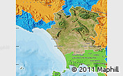 Satellite Map of Caserta, political outside