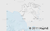Silver Style Map of Caserta, single color outside