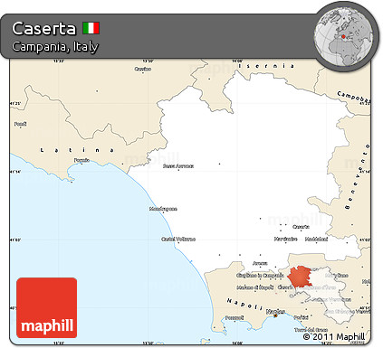 Classic Style Simple Map of Caserta