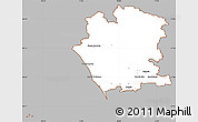 Gray Simple Map of Caserta, cropped outside