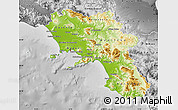 Physical Map of Campania, desaturated