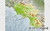 Physical Map of Campania, semi-desaturated