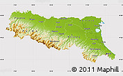 Physical Map of Emilia-Romagna, cropped outside