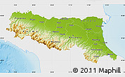 Physical Map of Emilia-Romagna, single color outside