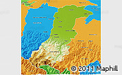 Physical 3D Map of Modena, political outside