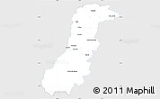 Silver Style Simple Map of Modena, single color outside