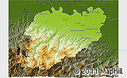 Physical 3D Map of Piacenza, darken