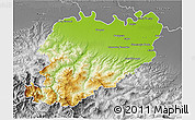 Physical 3D Map of Piacenza, desaturated