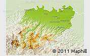 Physical 3D Map of Piacenza, lighten