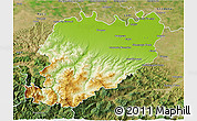 Physical 3D Map of Piacenza, satellite outside