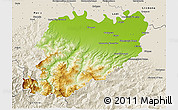 Physical 3D Map of Piacenza, shaded relief outside